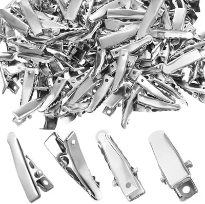 Produktbild von 150 Stück Haarklammern Klein Silber, 2.4cm Metall Haarclips Locken Fixieren, Professionelle Haarspangen Damen & Friseur Abteilklammern, Alligator Clips zum Stylen und Abteilen der Haare