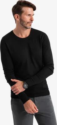 Produktbild von Ombre Klassischer Herrenpullover mit Rundhalsausschnitt  schwarz XL