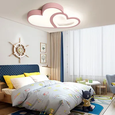 Produktbild von 55cm Dimmbare Moderne LED Deckenleuchte Herzförmig mit  Fernbedienung Metall Deckenlampe  Jungen Mädchen Augenschutzlampe Hängeleuchte Pendelleuchte  für Kinderzimmer Wohnzimmer Schlafzimmer  (rosa)