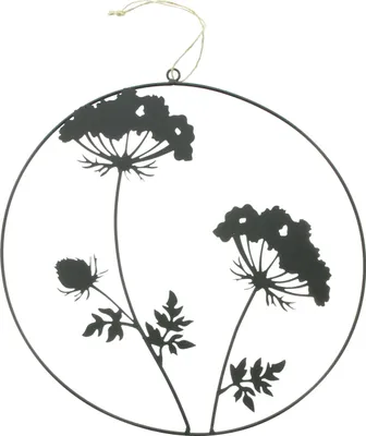Produktbild von ohne Marke Deko-Hänger Blumen" schwarz OneSize"