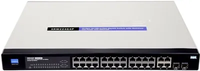Produktbild von Cisco SRW224G4, 1000BASE-T, 100Base-TX, 10Base-T, 8000 Eintragungen, 12 Gbit/Sek, 0,1 Gbit/Sek, HTTP/HTTPS, SNMP v.1/2/3, Telnet, SSH, DHCP, IGMP v.1/2, Power