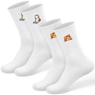 Immagine prodotto di Solidchoice - 2 paia di calzini divertenti con motivo a gatto