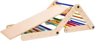Imagen del producto de Bolt Edge 3-en-1: Estructura de escalada para niños – Juego triangular plegable – Incluye: estructura de escalada, tobogán y columpio – Multicolor