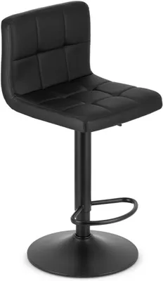 Produktbild von VBChome Barhocker Schwarz Barstuhl Bistrohocker Höhenverstellbar und 360° Drehbar Fußstütze Tresenhocker Sitzmaterial -  Schwarz mit Schwarz