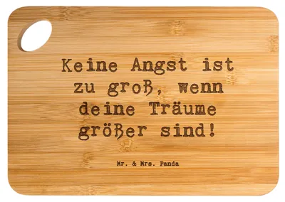 Produktbild von Mr. & Mrs. Panda Frühstücksbrettchen Spruch Angst überwinden - Transparent - Geschenk, Freude, Inspiration, Vertrauem, Trost, Frühstücksbrett, Mut, Zuversicht, Brett