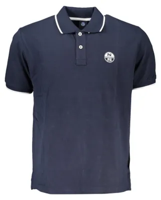 Produktbild von Elegantes Herren-Kurzarm-Poloshirt Blau mit Kontrastdetails