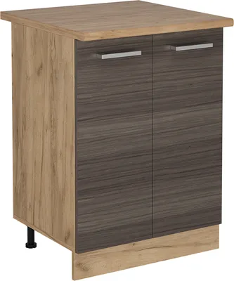 Produktbild von Küchenunterschrank Vicco R-Line Edelgrau 60 cm , AP Eiche, Model 53553