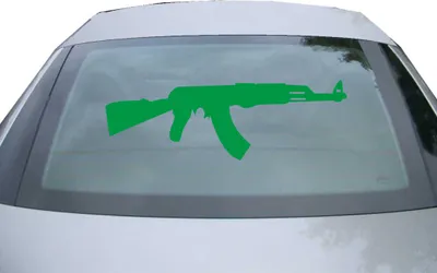 Produktbild von Indigos UG - Aufkleber Heckscheibe & Motorklappe DE2366 - grün - 600x199 mm - AK 47 Kalaschnikow - Auto Scheiben Fenster Heckklappe Tuning Racing JDM - Die cut