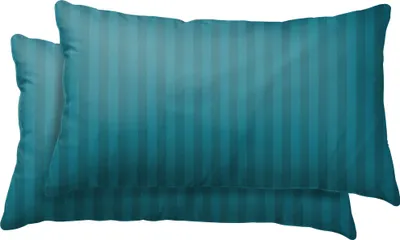 Produktbild von 2 Kissenbezüge Kissenhülle Dekokissenhülle 40x80 cm gestreift petrol Microfaser