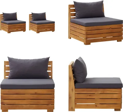 Produktbild von vidaXL 2 Sitzer Gartensofa mit Kissen Massivholz Akazie - Gartensofa - Gartensofas - Holzsofa - Holzsofas