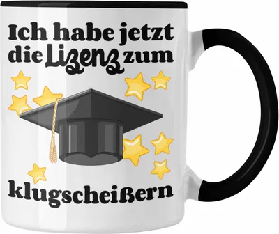 Produktbild von Trendation - Bachelor Geschenk Abschluss Tasse Spruch Master Abitur Abi Graduation Bestanden Prüfung (Schwarz)
