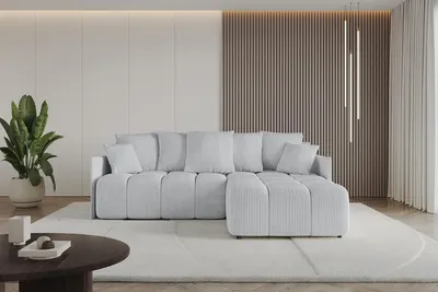 Produktbild von ALTDECOR Ecksofa mit Schlaffunktion und Bettkasten LONLI-L 251x189x68 cm Grau - Corner Sofa Bett Eckcouch Couch L-Form Schlafcouch Ausziehbar Wohnlandschaft Schlafsofa Cauchsofa
