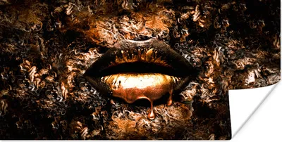 Produktbild von MuchoWow® Poster Farbe - Lippen - Frau 40x20 cm - Poster für die Wand - Poster Schlafzimmer