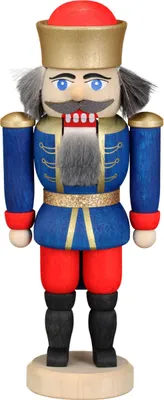 Produktbild von König blau (12cm) Nussknacker von Seiffener Volkskunst