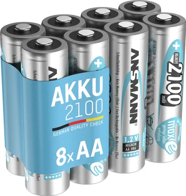 Produktbild von ANSMANN Akku AA 2100mAh Mignon NiMH 1,2V - 1000x wiederaufladbar (8 Stück)