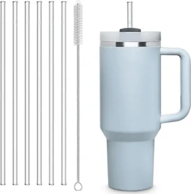 Obrázek produktu pro Brčka pro Stanley Cup 20 oz a 14 oz, kompatibilní s příslušenstvím Stanley Cup (20 oz a 14 oz), náhradní brčka bez BPA pro příslušenství Stanley - 6 opakovaně použitelných brček, průhledná
