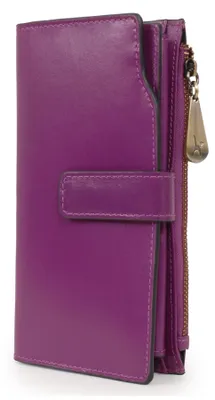 Image de Grand portefeuille en cuir pour femmes - Violet avec protection