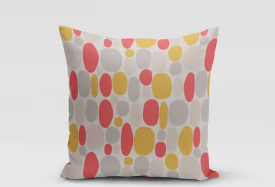 Produktbild von SCHÖNER LEBEN. Kissenhülle Bubble Blasen Coral rosa pink senf grau ve Größe 40x40cm (HxB) 40x40cm (HxB) Größe