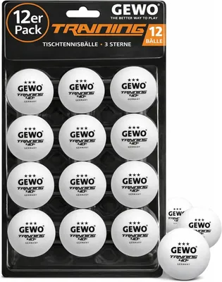 Produktbild von GEWO Tischtennisbälle Training 40+ -12er - Tischtennisball mit Naht, weiß
