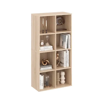 Produktbild von KOMTO Bücherregal Sonoma – Regal mit 8 Fächern, Würfelregal, Standregal für Wohnzimmer, Kinderzimmer, Schlafzimmer | Cube Regal 61 x 120 x 29 cm