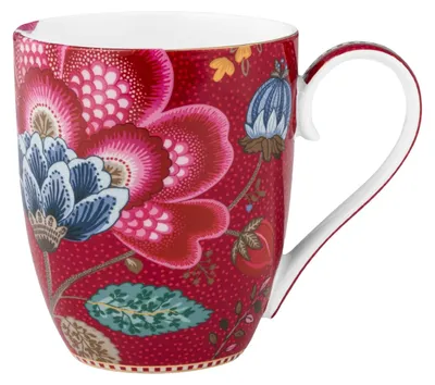 Produktbild von PIP STUDIO Blooming Tales Fantasy Dark Red Henkelbecher XL 0,45l