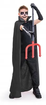 Produktbild von PartyPal Schwarze Vampir Umhang Länge 140cm