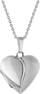 trendor 75734 Damen Medaillon Herz mit Halskette Silber 925 1