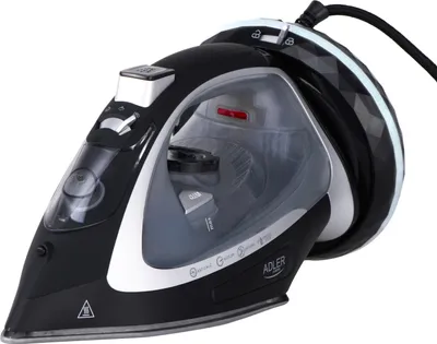 Produktbild von Adler Steam Iron | AD 5043 | Steam Iron | 2800 W | Water tank capacity 300 ml | Continuous steam 30 g/min | Steam boost performance 42 g/min | Black/Silver