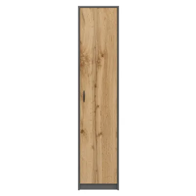 Produktbild von Home Collective Bücherregal Kleiderschrank Regal Schrank Mehrzweckschrank mit 4 Einlegeböden Aktenschrank Garderobenschrank | 40x35x180 cm (BxTxH) | für Schlafzimmer Flur Büro Keller | anthrazit-eiche