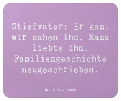 Produktbild von Mr. & Mrs. Panda Mousepad Spruch Stiefvater Liebe - Lavendeltraum - Geschenk, Wertschätzung, pc mauspad, Dankeschön, handgemacht, Freund, Familie Verwandte, mousematte