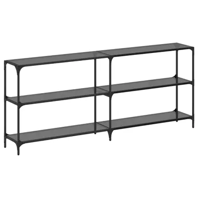 Zdjęcie produktu dla vidaXL Stolik ze szklanym blatem czarny 194,5x30x81 cm stalowy