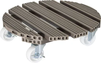 Produktbild von WAGNER Pflanzenroller WPC Ø 38,5 x 11 cm, für außen & innen, taupe, wetterfest, 2 Feststeller, Tragkraft 150 kg - 20055601