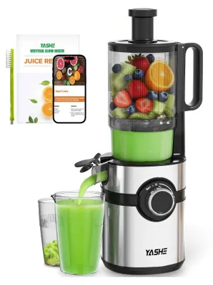 Image de Extracteur de Jus, Juicer avec Goulotte Large de 12cm pour Fruits ,1,3L, Haut Rendement en Jus 99%