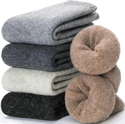 Produktbild von Damen Wollsocken, Merino warme dicke Wollsocken, Wandersocken, Thermosocken, Wintersocken für Damen, 5 Paar