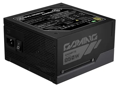 Zdjęcie produktu dla GIGABYTE GAMING 850GM PG5, 850 W, 100 - 240 V, 50/60 Hz, 10 A, Aktywne, 120 W