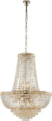 Immagine prodotto di Wagner Lampadario in ferro e ottone dorato con strass 11 luci 142 Ø62 BL266-11-OR