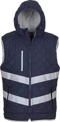 Produktbild von YOKO HV007 | Hi Vis Kensington Hooded Gilet - Arbeitsweste - EN ISO 20471 - Farbe: Navy - Größe: L