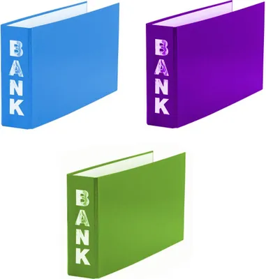 Produktbild von 3x Bankordner / 140x250mm / für Kontoauszüge / je 1x hellgrün, hellblau, lila