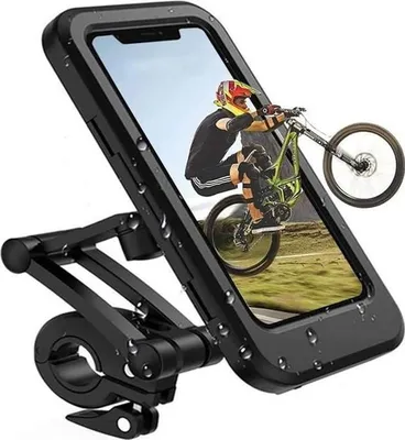 Produktbild von FAHRRADZUBEHÖR – FAHRRADDEKORATION Motorrad-Handyhalterung – Wasserdicht – Fahrrad – 360° – Regenschutz – Handyhalterung