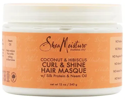 Image de Shea Moisture Coconut and Hibiscus Curl and Shine Hair Masque 12oz