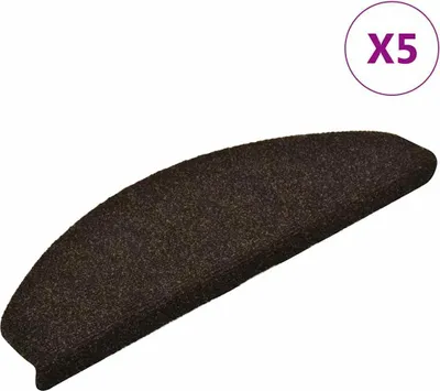 Obrázok produktu pre vidaXL Samolepiace rohože 5 ks 65x21x4 cm Tmavo hnedé Polkruhové veľké