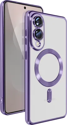 Produktbild von Avizar, MagSafe-Hülle für Samsung Galaxy S25 Edge Silikon mit Chromrahmen, Violett