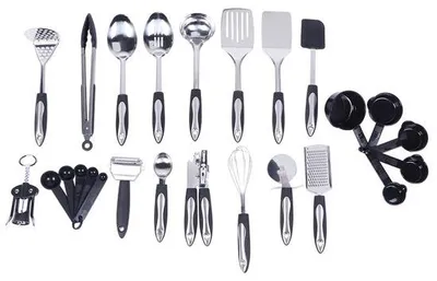 Productafbeelding van Famanu Keukenaccessoires Set - 25-delige roestvrijstalen set