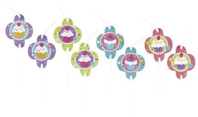 Produktbild von Amscan 8 Trinkhalme Cupcake 24 cm