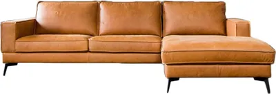 Produktbild von KAWOLA Sofa BLOOM Ecksofa Leder cognac Recamiere rechts