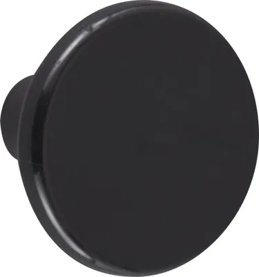 Image de Lot de 6 boutons de meuble Rond noir plastique H.27 x l.33 x P.33 mm