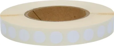 Produktbild von TE-Office 1000 Stück Runde Klebepunkte Rolle Bunt Markierungspunkte Aufkleber Punkte Weiß 15 mm Vinyl