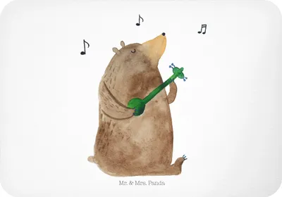 Produktbild von Mr. & Mrs. Panda magnet Bär Gitarre - Weiß - Geschenk, haftmagnet, whiteboardmagnet, Teddy, tafelmagnet, Kühlschrankmagnet, Notizhalter