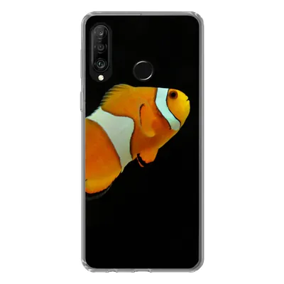 Produktbild von MuchoWow® Handyhülle Schutzhülle Hülle für Huawei P30 Lite Fisch - Linie - Schwarz Silikon Softcase Handy Hülle - Handyhülle