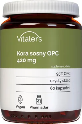 Image de OPC Vitaler (écorce de pin) 420 mg – 60 gélules, végétalien, cure de 2 mois, sans conservateurs, composition pure
